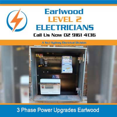 Level 2 electrician upgrading 3 phase power system with electrical panel and circuit breakers in Earlwood
